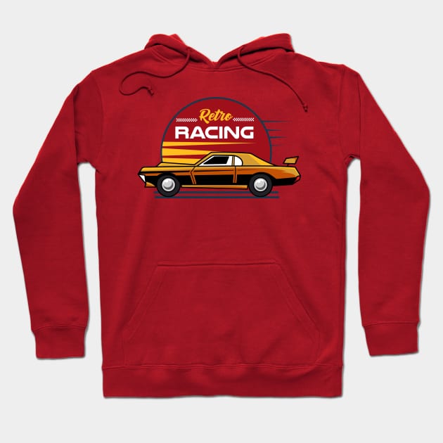 Racing Retro Car Badge Hoodie by Harrisaputra